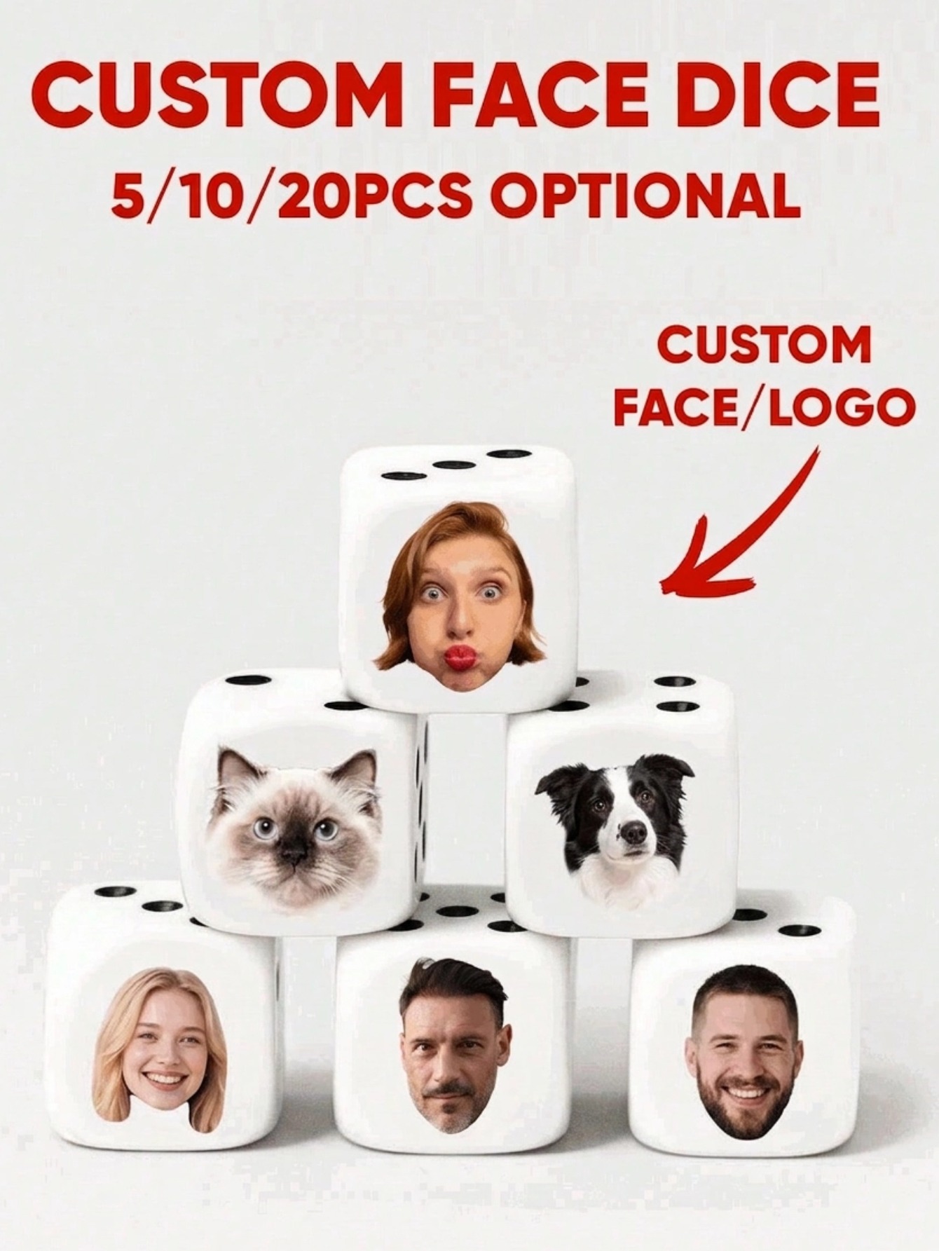 Dés à visage personnalisé, dés - Party Games For Christmas avis et prix