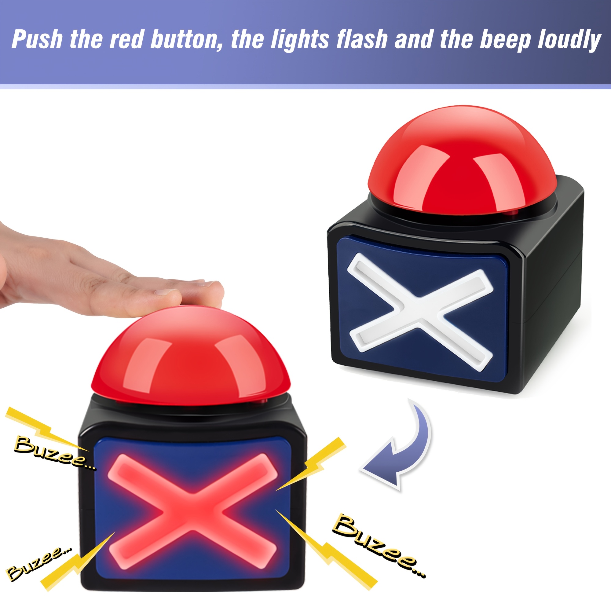 Buzzer sonore lumineux noir et - Party Games Night avis et prix